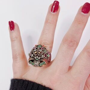 Heidi Daus size 7 Swarovski Crystals Art Deco Style ring